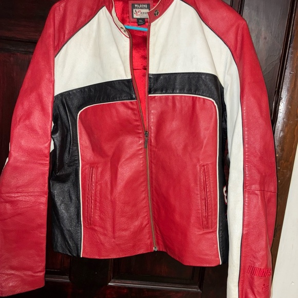 Wilsons Leather Red and White Jacket - Picture 1 of 3